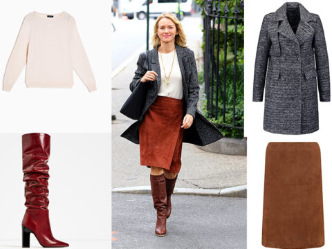 Copia la star: il cappotto grigio come Naomi Watts