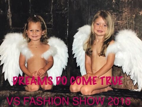 Gigi e Bella Hadid con le ali 17 anni prima