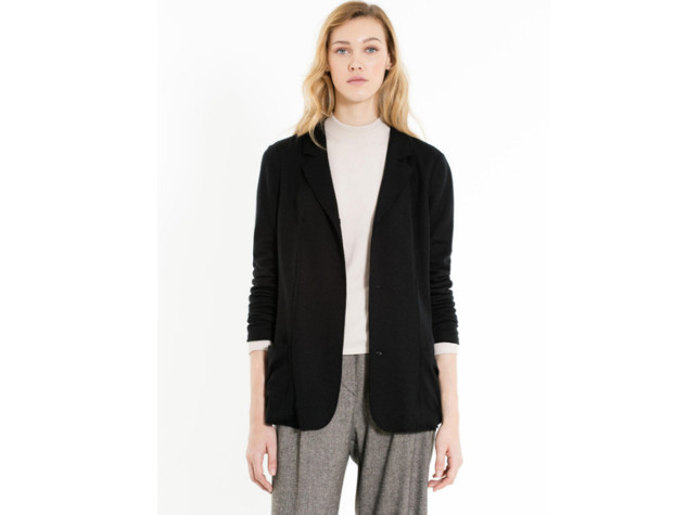 giacca lunga nera donna