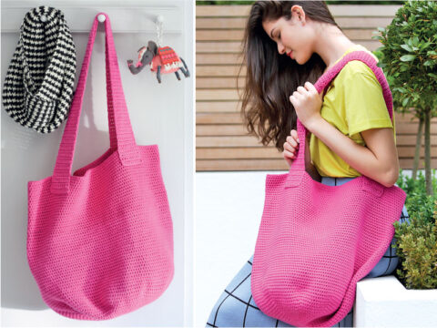 Uncinetto: la shopper bag rosa