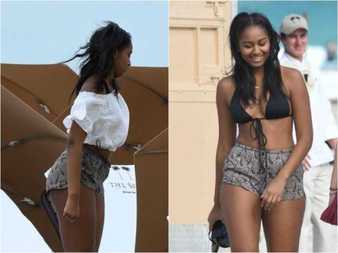 Sasha Obama in bikini a Miami con gli amici