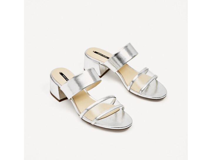 Sandalo Donna Bianco A Tacco Largo Con Fascetta Intrecciata E Cinturino Alla Caviglia Comodo Linea Basic - Foto 3