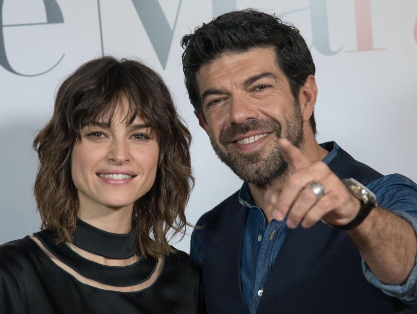 Kasia Smutniak e Pierfrancesco Favino, posano per i fotografi durante il photocall del film 'Moglie e marito'