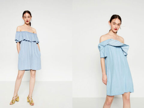 Il vestito azzurro di Zara che è (letteralmente) ovunque