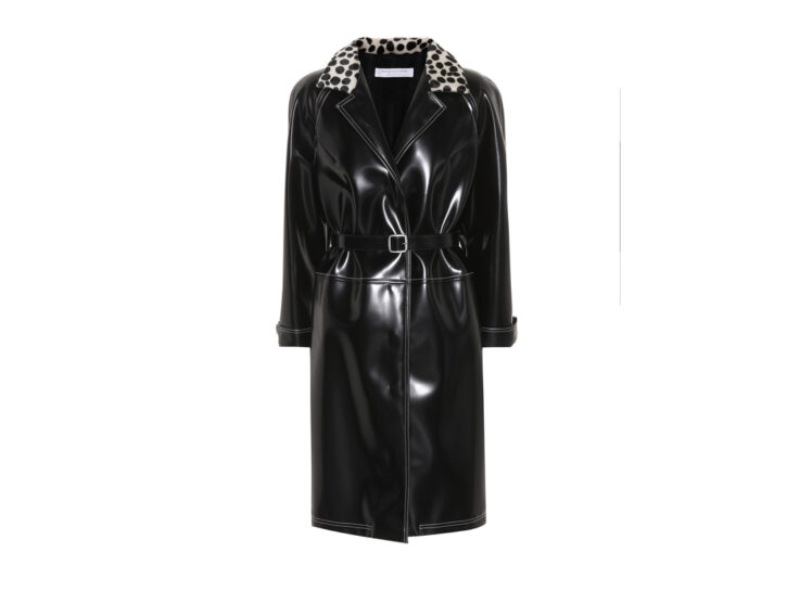 Cappotto nero con collo animalier (PHILOSOPHY DI LORENZO SERAFINI)