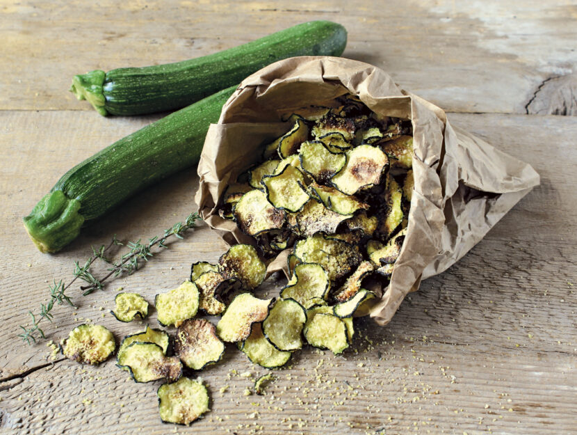 Chips di zucchine al forno