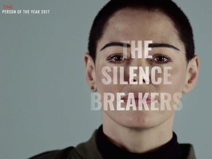L'attrice Rose McGowan nel video girato dal magazine TIME per l'ultima copertina dell'anno, "The Sil