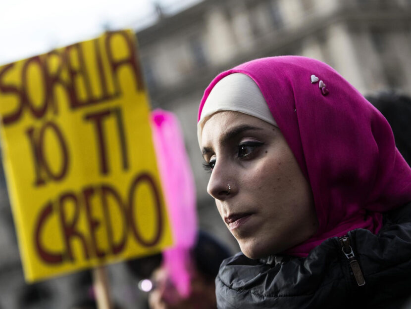 Un momento della manifestazione contro la violenza di genere tenutasi lo scorso 25 novembre a Roma