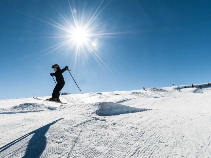 Uno dei parchi Movimënt sull'altopiano di Pralongià, raggiungibili da tutta l'Alta Val Badia con