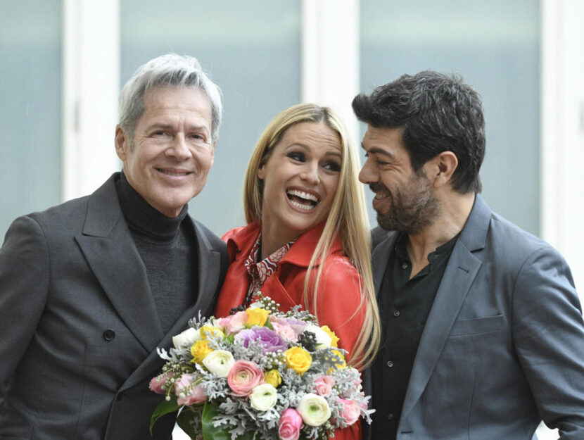 Claudio Baglioni, Michelle Hunziker e Pierfrancesco Favino