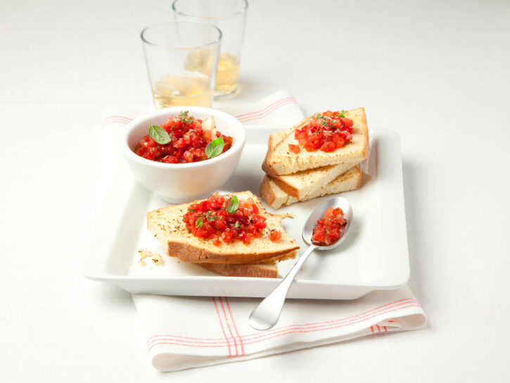 Bruschetta pomodoro e basilico
