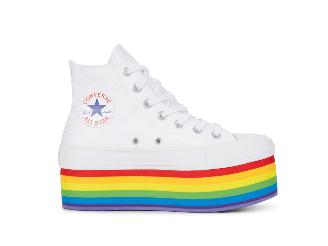 converse con zeppa arcobaleno