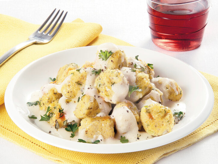 Gnocchetti di taragna con crema di formaggio