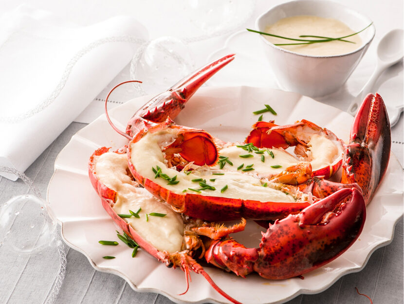 Astici con salsa al Cognac