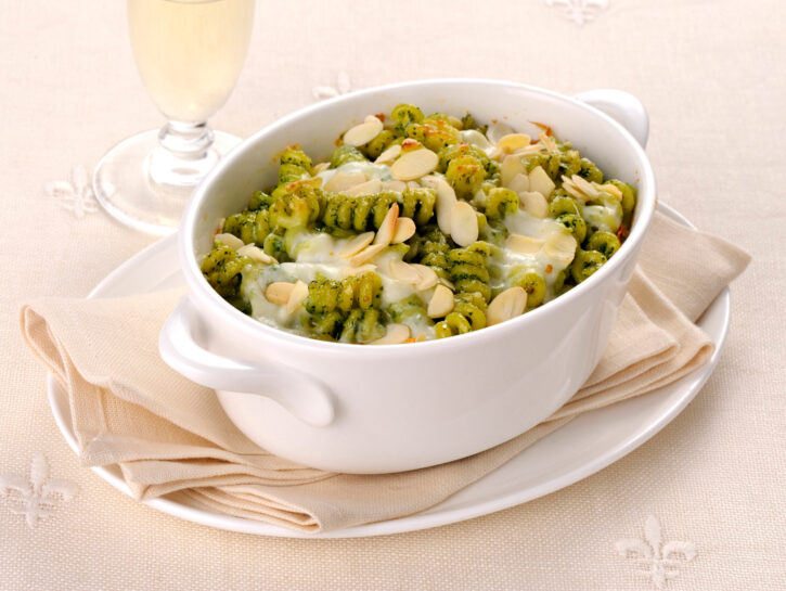 Pasta al forno al pesto di spinaci