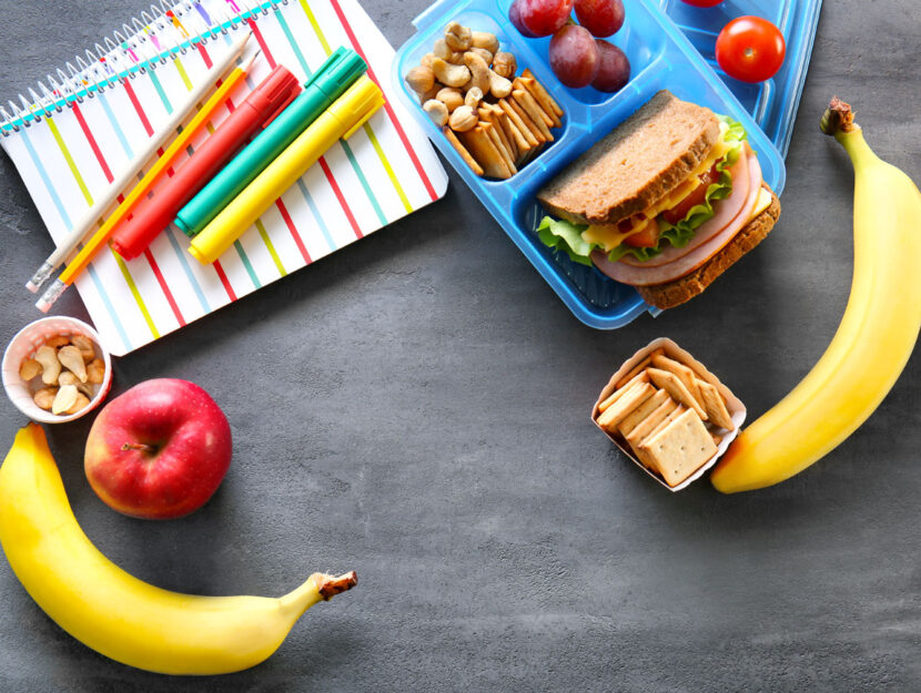 Cibo bambini scuola quaderni