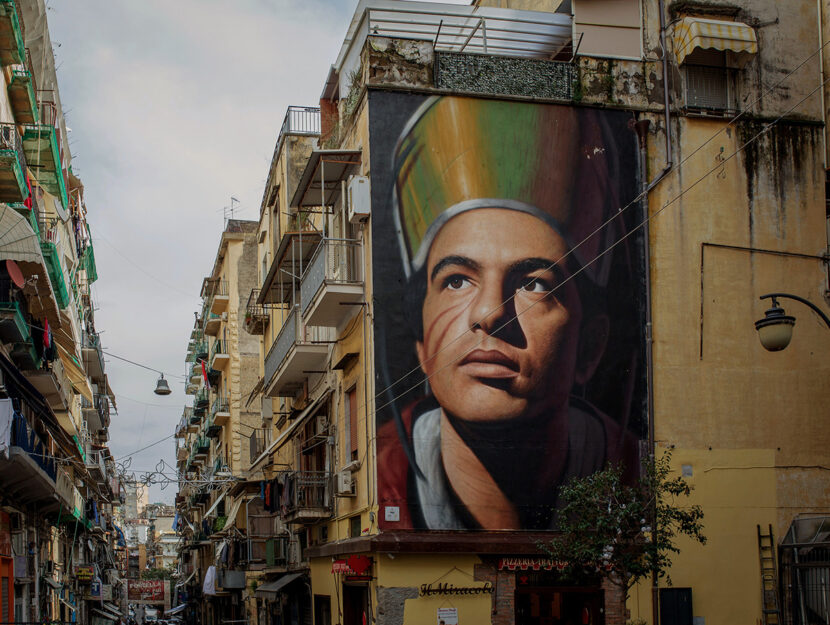 Il ritratto di San Gennaro a Forcella. Murales di Jorit, foto di Claudio Menna