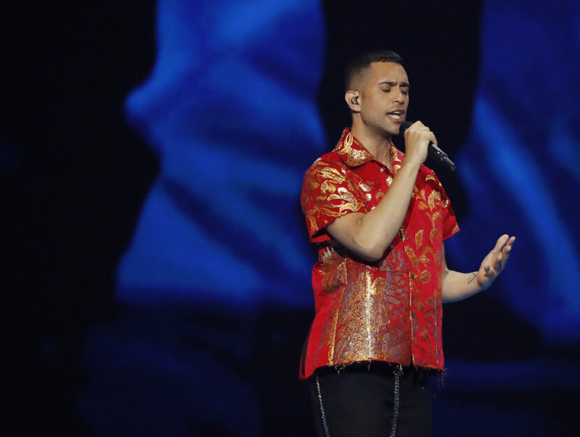 Mahmood sul palco dell'Eurovision (Getty Images)