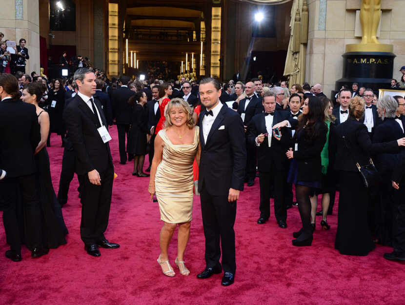 Leonardo DiCaprio e sua madre Irmelin ai Golden Globes del 2014. Foto di FREDERIC J. BROWN/AFP/Gett