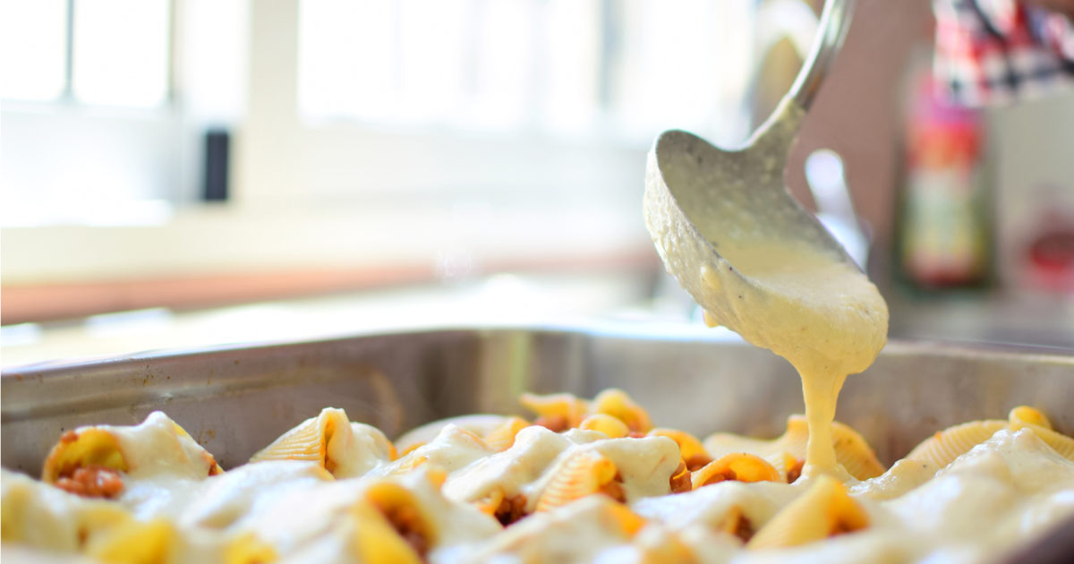 pasta al gratin con besciamella