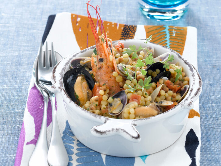 Pilau alla cagliaritana con fregola e sugo di mare
