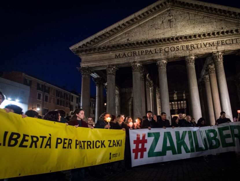 Patrick Zaki manifestazione Roma