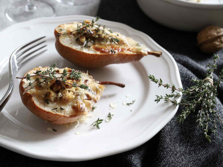 Pere al gorgonzola gratinate: antipasto facile e cremoso