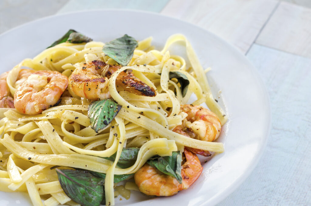 Linguine con gamberetti