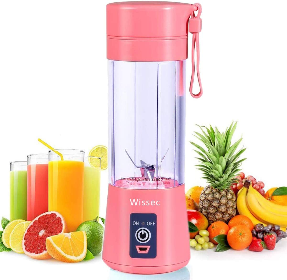 Miscelatore di Ghiaccio con USB Ricaricabile Coppa Juicer Portatile 380ML, Bianco, per Frullati, Smoothie, Shake, Salse, Pappe Bimbi LaHuko Frullatore Portatile Spremiagrumi Dimensioni Personali 