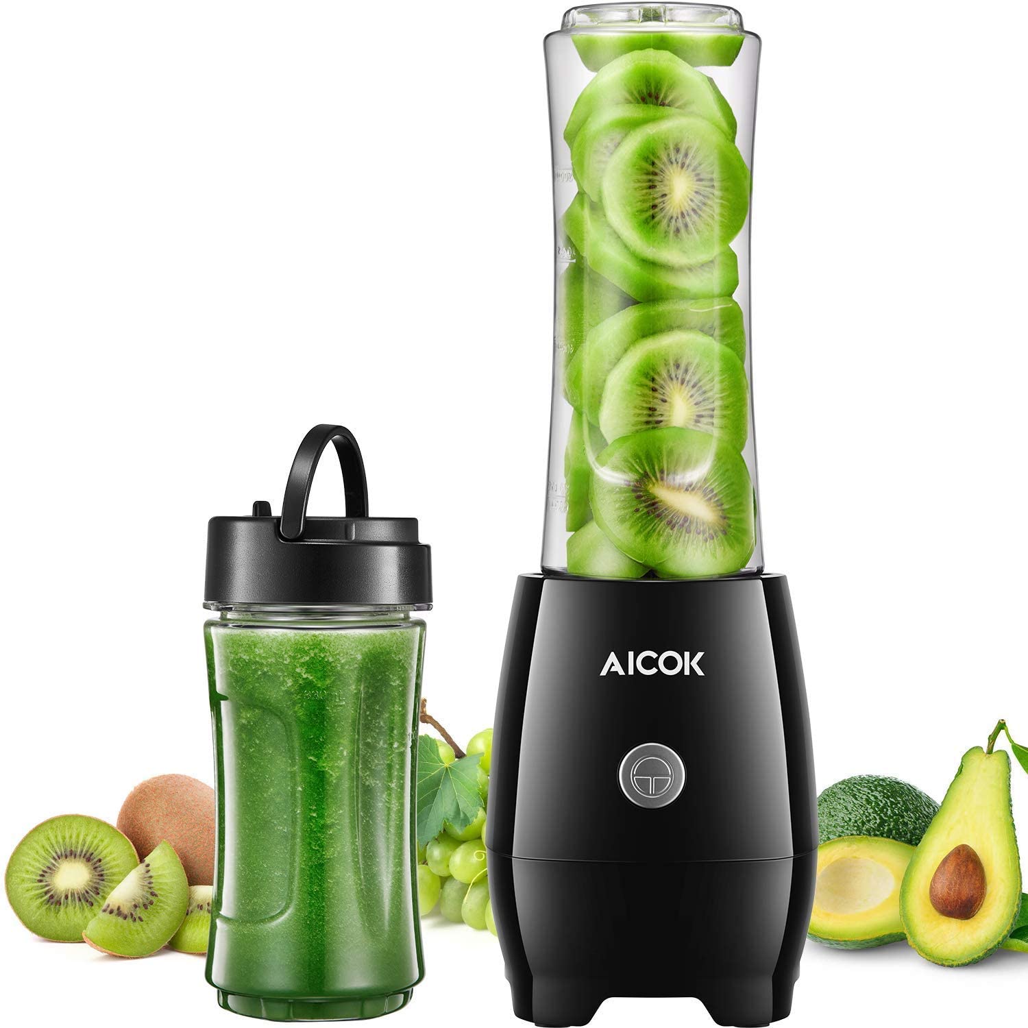 Frullatore Portatile 200W Mini Frullatore con 2 Bottiglie da 600mL Frappe Mini Frutta Mixer per Viaggi a Casa EU Frutta e Verdura Perfetto per Frullati 