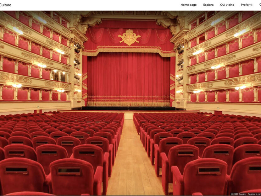 Vista dalla platea del Teatro alla Scala, Google Street View, Teatro alla Scala Google Arts & Cultur