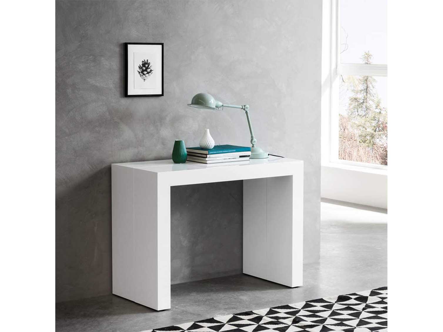 90x45x75 cm Fashion Commerce FC669 Consolle Allungabile Legno Nobilitato Bianco 