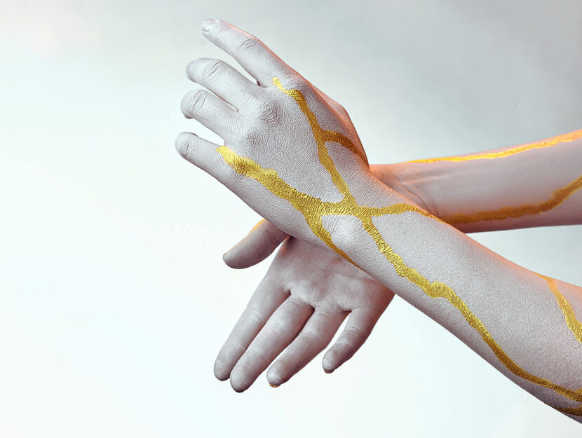 Kintsugi body painting