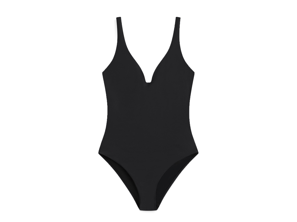 Zando Costume Intero Donna Modellante – Con Reggiseno Incorporato, Scollo A V, Tessuto Elasticizzato, Nero - 3