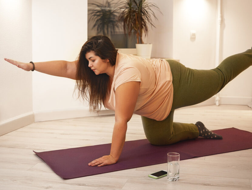 Ragazza obesa ginnastica