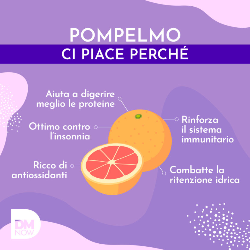 Infografica sul pompelmo, dal profilo Instagram DMNow