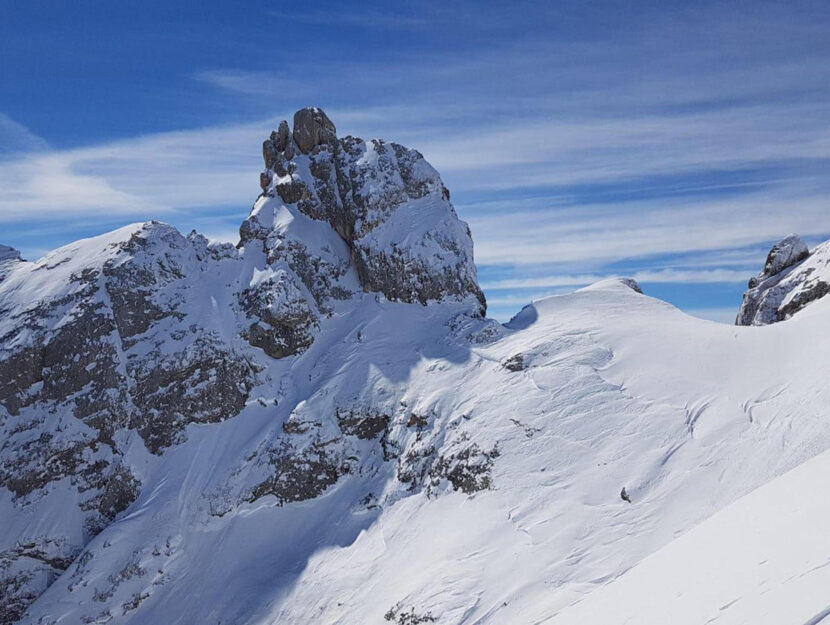 Una veduta della Marmolada ghiacciaio