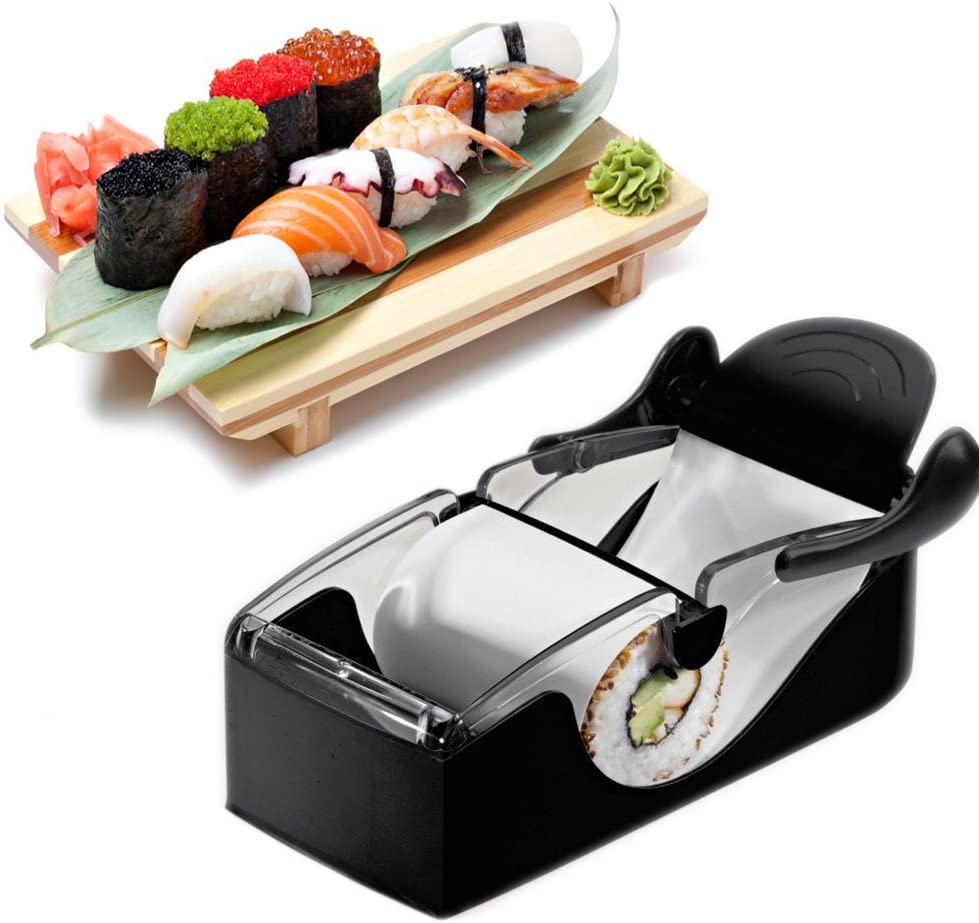 10 pezzi Kit per la produzione di sushi per principianti strumento di plastica per sushi e sushi completo di 8 stampi per sushi e 2 spatole a forchetta strumento per sushi fai da te 