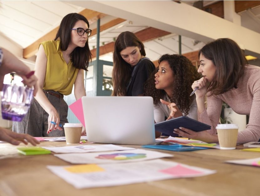 squadra, team, riunione, lavoro, donne, persone da avere in squadra