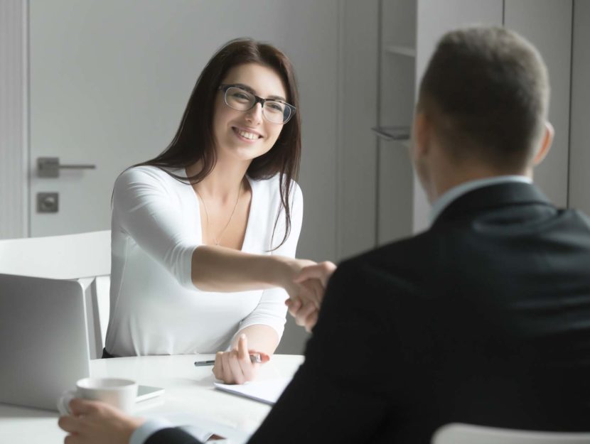 Ragazza colloquio di lavoro