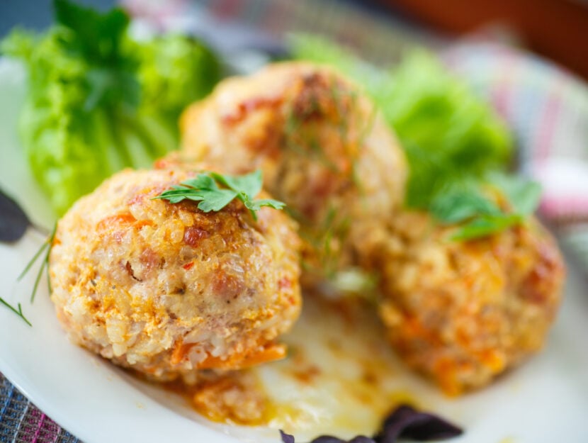 polpette con risotto avanzato