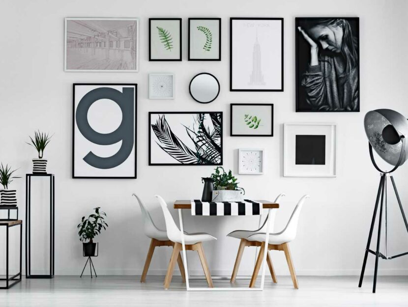 Stanza con gallery Wall