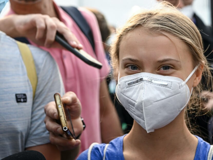 Greta Thunberg a Milano per l'evento Young4Climate organizzato dal governo italiano, 28 settembre 20