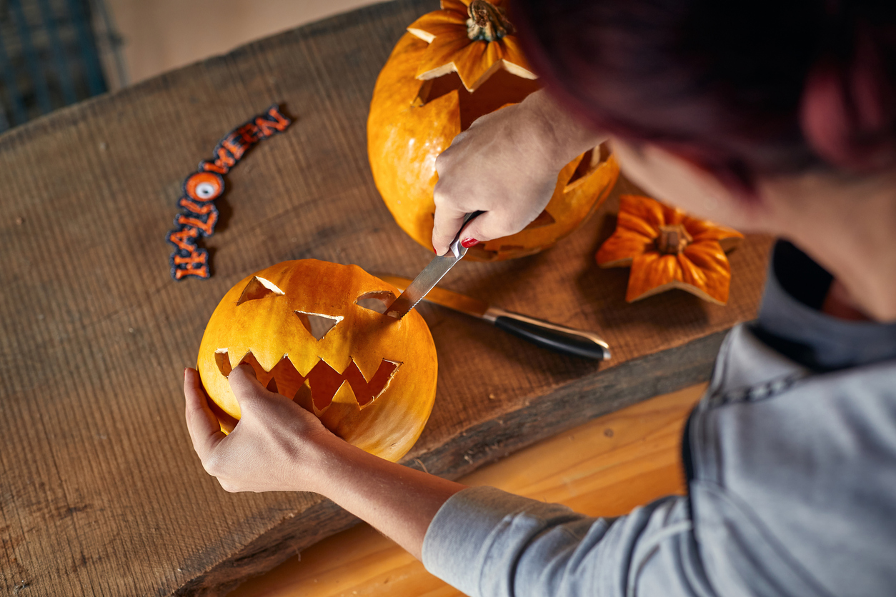 come tagliare zucca di halloween