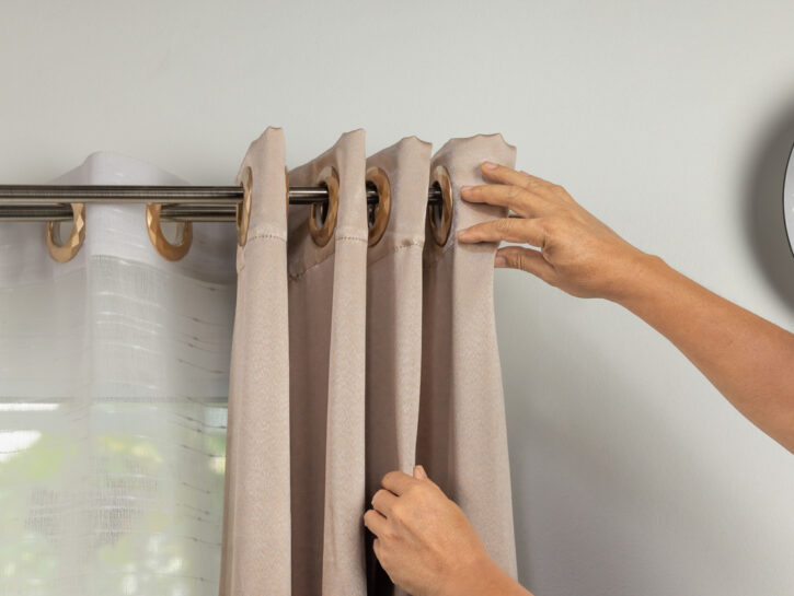 2 Supporti Per Bastone Tenda In Legno - Per Montaggio A Parete O Soffitto, Per Tende Singole/doppie