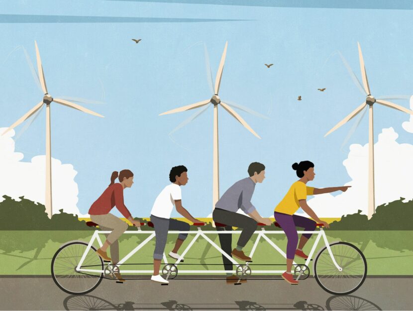 Ragazzi bici illustrazione