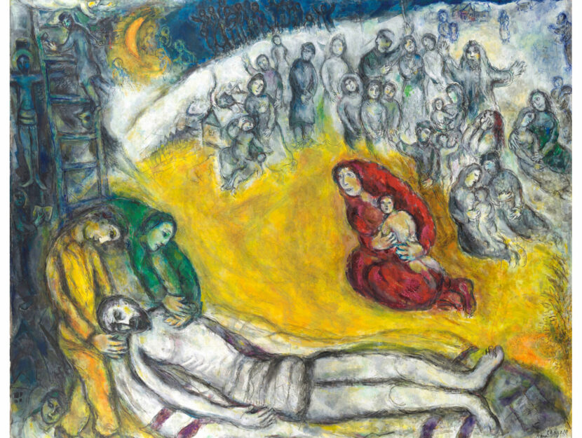 La Deposizione dalla Croce di Marc Chagall, una delle opere ora in mostra ai Musei San Domenico di Forl