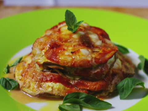 Tortino di melanzane e mortadella