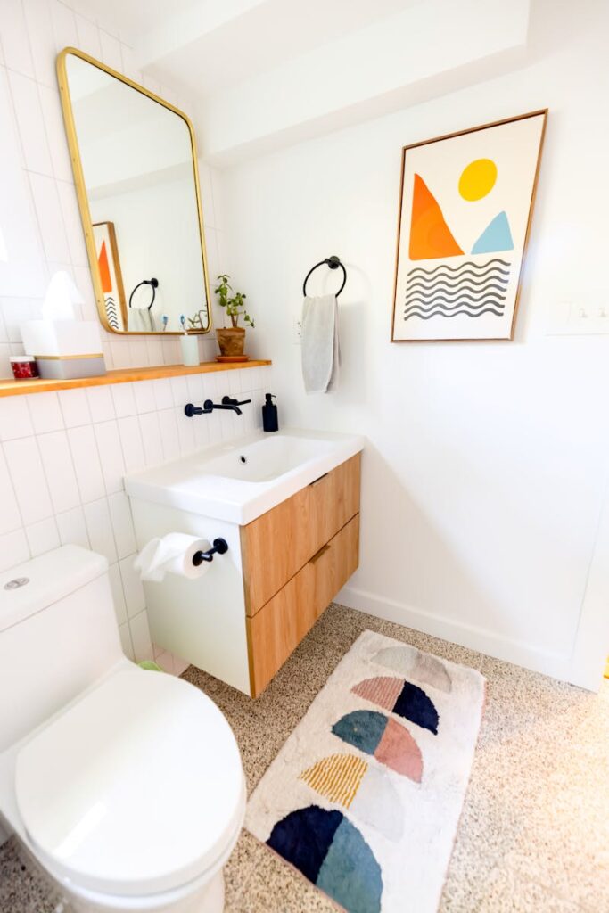 bagno piccolo ma elegante e colorato