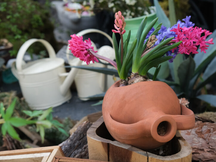 Come decorare il giardino con i vasi rovesciati